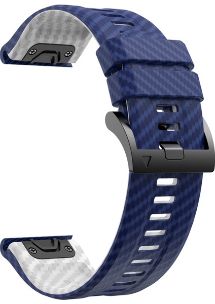 Garmin Fenix 7x Quickfit 26MM Karbon Fiber Dokulu Saat Kayışı Ayarlanabilir Silikon Bant-Safir+Beyaz (Yurt Dışından) modelleri