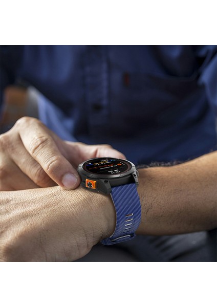 Garmin Fenix 7x Quickfit 26MM Karbon Fiber Dokulu Saat Kayışı Ayarlanabilir Silikon Bant-Safir+Beyaz (Yurt Dışından) indirimleri
