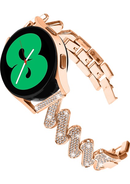 Samsung Galaxy Watch Fe 40MM Bling Rhinestone Dekorlu Saat Kayışı Sert Alaşımlı Bilezik - Gül Altın (Yurt Dışından) fırsatları