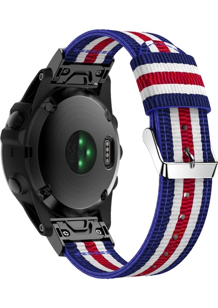 Garmin Fenix 5x Için Naylon Saat Bilek Kayışı Değişimi - Mavi/beyaz/kırmızı/beyaz/mavi (Yurt Dışından) fırsatları
