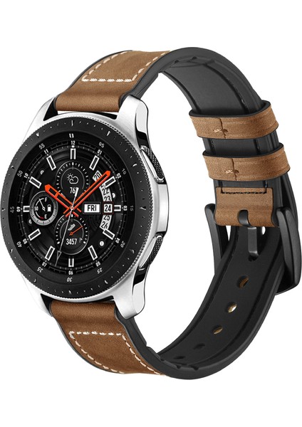 Samsung Galaxy Watch 46MM Silikon Inek Derisi Gw-Titanyum Gümüş 22MM Saat Kayışı-Kahverengi (Yurt Dışından) fiyatları