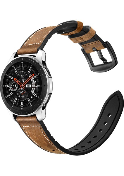 Samsung Galaxy Watch 46MM Silikon Inek Derisi Gw-Titanyum Gümüş 22MM Saat Kayışı-Kahverengi (Yurt Dışından) modelleri