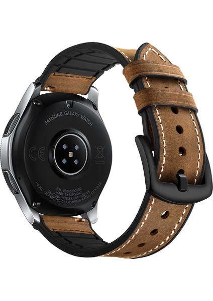 Samsung Galaxy Watch 46MM Silikon Inek Derisi Gw-Titanyum Gümüş 22MM Saat Kayışı-Kahverengi (Yurt Dışından) fırsatları