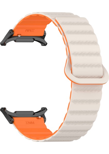 Samsung Galaxy Watch Ultra 47MM Manyetik Silikon Saat Kayışı Yedek Kayışı - Starlight + Turuncu (Yurt Dışından) fırsatları