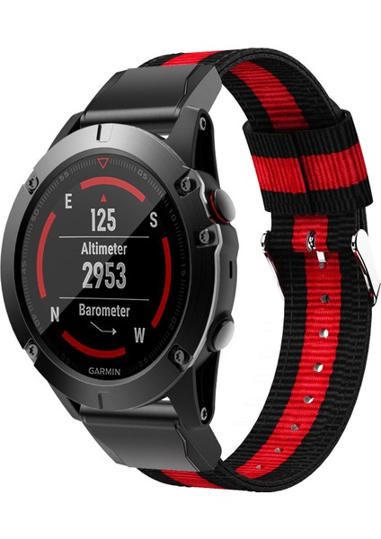 Garmin Fenix 5x-Siyah/kırmızı/siyah Için Naylon Saat Bilek Kayışı Yedeği (Yurt Dışından) modelleri