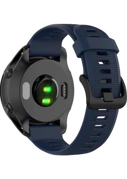 Garmin Forerunner 945/935 Yedek Bilek Bandı Çelik Tokalı Dokulu Silikon Saat Kayışı - Gece Mavisi (Yurt Dışından)