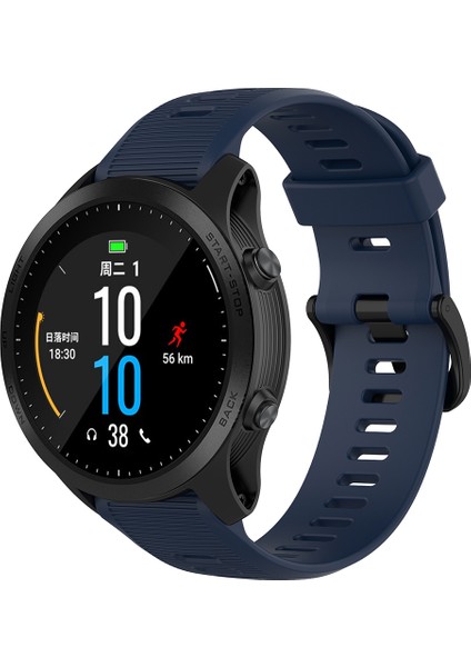 Garmin Forerunner 945/935 Yedek Bilek Bandı Çelik Tokalı Dokulu Silikon Saat Kayışı - Gece Mavisi (Yurt Dışından) indirimleri