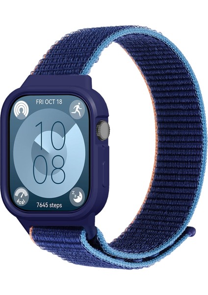 Huawei Watch Fit 3 Dokuma Naylon Saat Kayışı ve Tpu Saat Kılıfı - Koyu Lacivert Için Entegre Saat Kayışı (Yurt Dışından) fiyatları