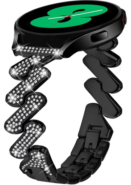 Samsung Galaxy Watch Fe 40MM Bling Rhinestone Dekorlu Saat Kayışı Sert Alaşımlı Bilezik-Siyah (Yurt Dışından) modelleri