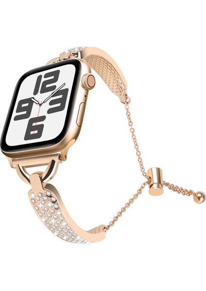 Kalebol Apple Watch Series 10 42MM/9 8 7 41MM/SE (2023) Se (2022) Se 6 5 4 40MM/3 2 1 38MM Saat Kayışı Çinko Alaşımlı Bilezik-Gül Altın (Yurt Dışından) fiyatları