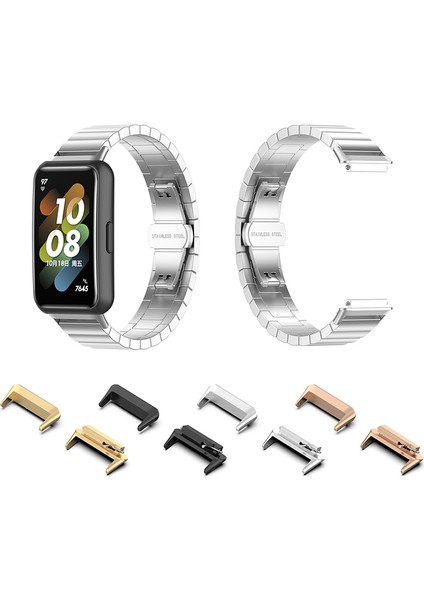 Huawei Band 7 Için 1 Çift Saat Kayışı Adaptörü, Paslanmaz Çelik Akıllı Saat Bağlantısı - Gül Altını (Yurt Dışından) modelleri