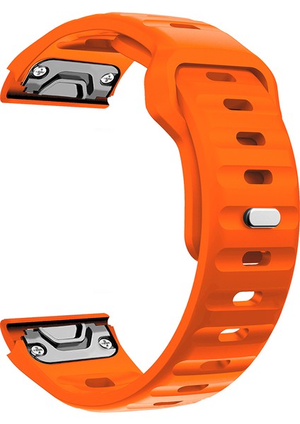 Garmin Fenix 7x Yumuşak Silikon Saat Kayışı Ayarlanabilir Bileklik Yedek Parçası - Turuncu (Yurt Dışından)