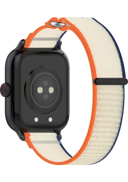 Vivo Watch Gt Örgülü Bileklik Naylon Spor Döngü Saat Kayışı - Turuncu + Bej (Yurt Dışından)