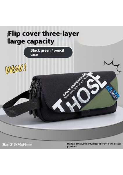 Kırtasiye Çantası Büyük Kapasiteli Çok Katmanlı Retro Kalem Kutusu (Yurt Dışından)