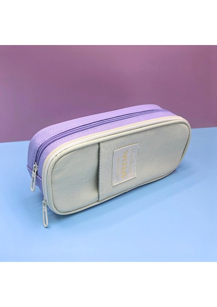 Iki Renkli Kalem Kılıfı Öğrenci Büyük Kapasiteli Kalem Kutusu (Yurt Dışından)