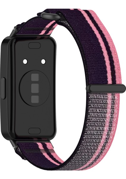 Huawei Band 10/band 10 Nfc/band 9/band 9 Nfc/band 8/band 8 Nfc Kayış Naylon Spor Döngü Saat Kayışları - Pembe + Mor (Yurt Dışından)