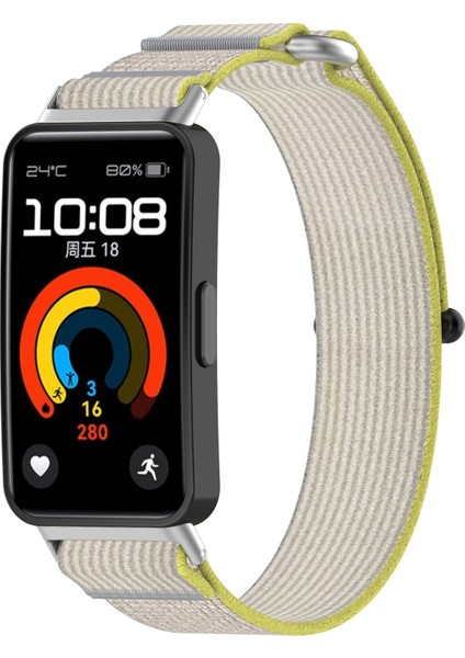 Huawei Band 10/band 10 Nfc/band 9/band 9 Nfc/band 8/band 8 Nfc Kayış Naylon Spor Döngü Saat Kayışları - Sarı + Gri (Yurt Dışından) modelleri