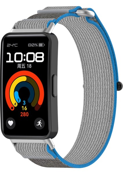 Huawei Band 10/band 10 Nfc/band 9/band 9 Nfc/band 8/band 8 Nfc Kayış Naylon Spor Döngü Saat Kayışları - Mavi + Gri (Yurt Dışından) indirimleri