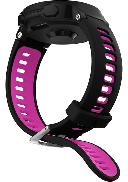 Garmin Forerunner 735XT 220, 230, 235, 620, 630 Silikon Saat Kayışı Gümüş Tokalı Yaylı Çubuklu Kayış - Siyah/gül (Yurt Dışından) fiyatları