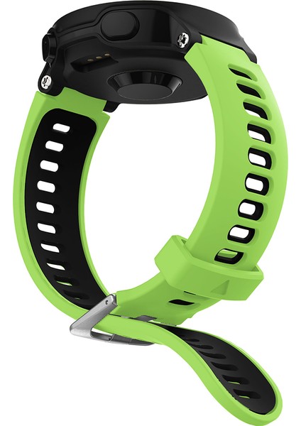 Garmin Forerunner 735XT 220, 230, 235, 620, 630 Silikon Saat Kayışı Gümüş Tokalı Yaylı Çubuklu Kayış - Yeşil/siyah (Yurt Dışından) modelleri