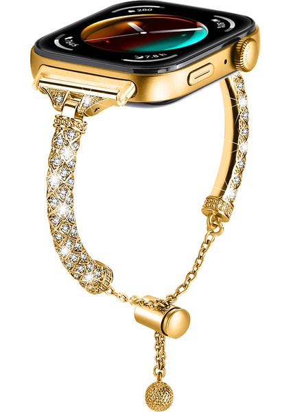 Huawei Watch Fit 3 Metal Bantlı Yapay Elmas Süslemeli Bilezik Kayış - Altın (Yurt Dışından) fiyatları