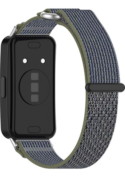 Huawei Band 10/band 10 Nfc/band 9/band 9 Nfc/band 8/band 8 Nfc Kayış Naylon Spor Döngü Saat Kayışları - Yeşil + Gri (Yurt Dışından)
