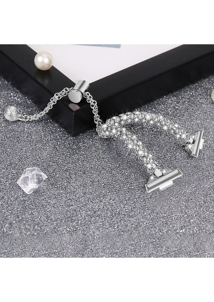 Huawei Watch Fit 3 Metal Bantlı Yapay Elmas Süslemeli Bilezik Kayış - Gümüş (Yurt Dışından) indirimleri