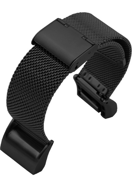 Fitbit Charge 2 Için Paslanmaz Çelik Örgü Saat Kayışı - Siyah (Yurt Dışından)
