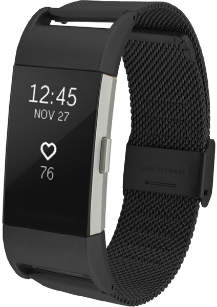 Fitbit Charge 2 Için Paslanmaz Çelik Örgü Saat Kayışı - Siyah (Yurt Dışından) modelleri