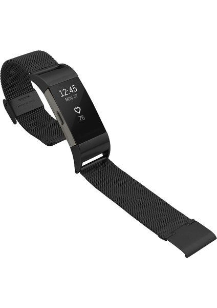Fitbit Charge 2 Için Paslanmaz Çelik Örgü Saat Kayışı - Siyah (Yurt Dışından) fırsatları