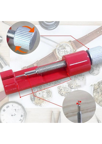 Metal Saat Kayışı Bilezik Bağlantı Pimi Çıkarıcı Saat Kayışı Ayarlayıcı Tamir Aleti - Kırmızı (Yurt Dışından) indirimleri