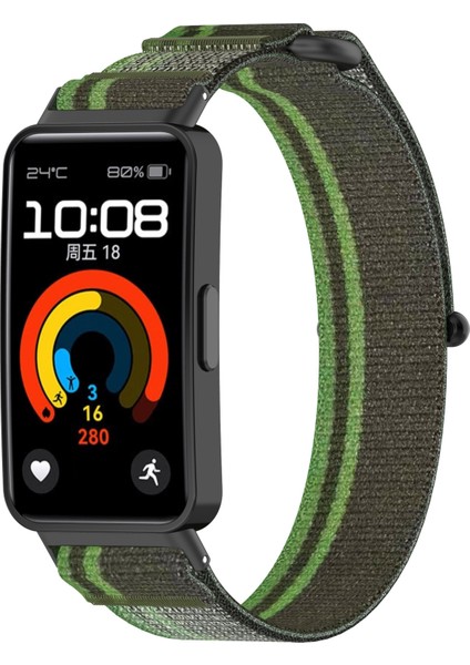 Huawei Band 10/band 10 Nfc/band 9/band 9 Nfc/band 8/band 8 Nfc Kayış Naylon Spor Döngü Saat Kayışları - Siyahımsı Yeşil (Yurt Dışından) indirimleri