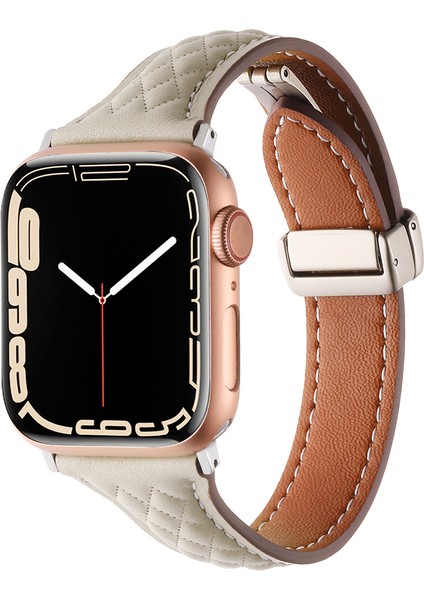 Kalebol Apple Watch Series 10 42MM/9 8 7 41MM/SE (2023) Se (2022) Se 6 5 4 40MM/3 2 1 38MM Hakiki Deri Saat Kayışı - Starlight (Yurt Dışından) indirimleri