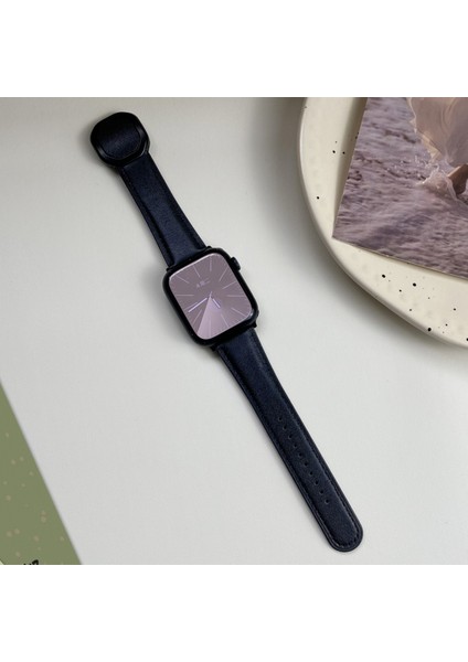 Apple Watch 10 46MM/ULTRA 2/ultra 49MM/9 8 7 45MM/SE (2023) Se (2022) Se 6 5 4 44MM/3 2 1 42MM Hakiki Dana Derisi Bileklik - Siyah (Yurt Dışından) modelleri