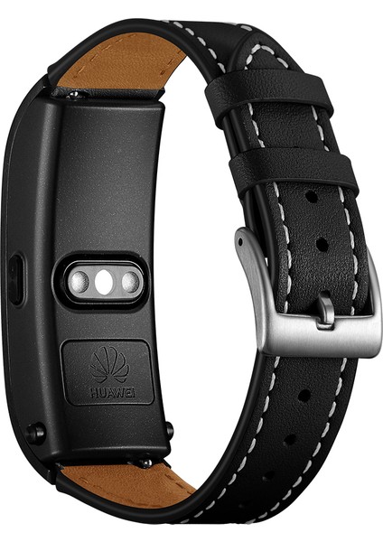 Huawei Talkband B5/b3 Active/b2 Active Için Akıllı Saat Kayışı Hakiki Inek Derisi 18 mm Sivri Başlıklı Kayış - Siyah (Yurt Dışından) fiyatları