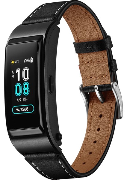 Huawei Talkband B5/b3 Active/b2 Active Için Akıllı Saat Kayışı Hakiki Inek Derisi 18 mm Sivri Başlıklı Kayış - Siyah (Yurt Dışından) modelleri