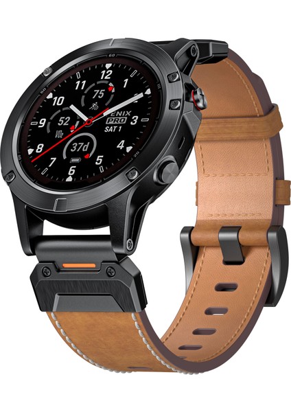 Garmin Fenix 3/5/5x/6x/7x 26MM Evrensel Hakiki Inek Derisi Saat Kayışı Yedek Kayışı - Koyu Kahverengi + Çılgın At (Yurt Dışından) fırsatları
