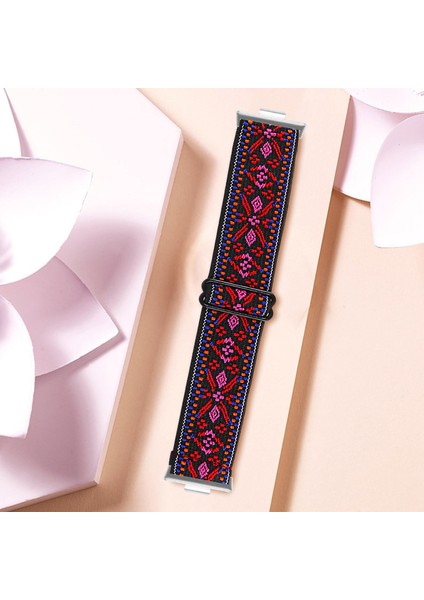 Huawei Watch Fit 3 Naylon Saat Kayışı Desenli Baskılı Ayarlanabilir Elastik Bileklik - Renkli (Yurt Dışından) modelleri