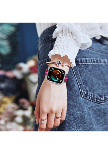 Huawei Watch Fit 3 Naylon Saat Kayışı Desenli Baskılı Ayarlanabilir Elastik Bileklik - Renkli (Yurt Dışından) fırsatları