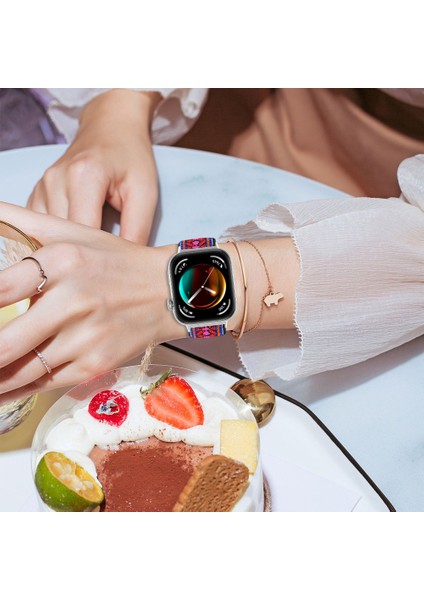 Huawei Watch Fit 3 Naylon Saat Kayışı Desenli Baskılı Ayarlanabilir Elastik Bileklik - Renkli (Yurt Dışından) indirimleri