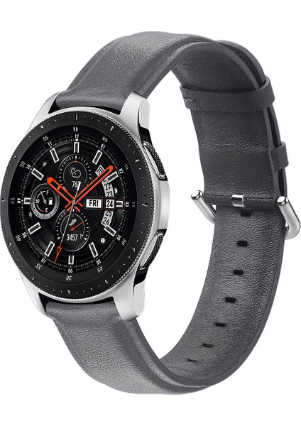 Samsung Galaxy Watch 42MM Için 20MM Orijinal Deri Akıllı Saat Yedek Kayışı - Gri (Yurt Dışından)