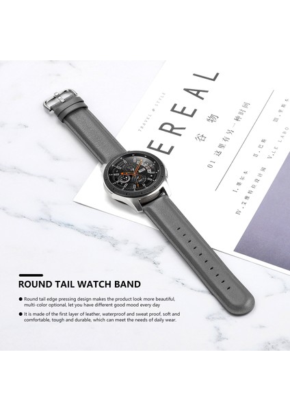 Samsung Galaxy Watch 42MM Için 20MM Orijinal Deri Akıllı Saat Yedek Kayışı - Gri (Yurt Dışından) indirimleri