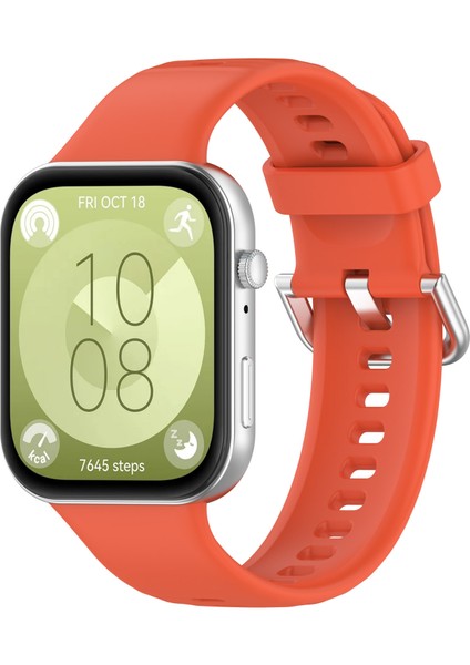 Huawei Watch Fit 3 Saat Bandı Için Kalebol Yumuşak Silikon Ayarlanabilir Bilek Kayışı - Turuncu (Yurt Dışından) fırsatları