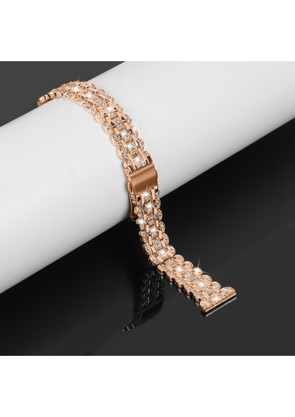 Samsung Galaxy Watch Fe 40MM Yapay Elmas Dekorlu Saat Bandı Metal Bileklik Bileklik - Gül Altın (Yurt Dışından) modelleri