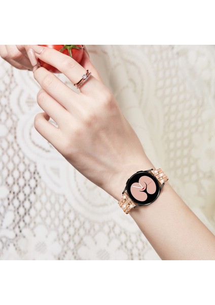 Samsung Galaxy Watch Fe 40MM Yapay Elmas Dekorlu Saat Bandı Metal Bileklik Bileklik - Gül Altın (Yurt Dışından) fırsatları