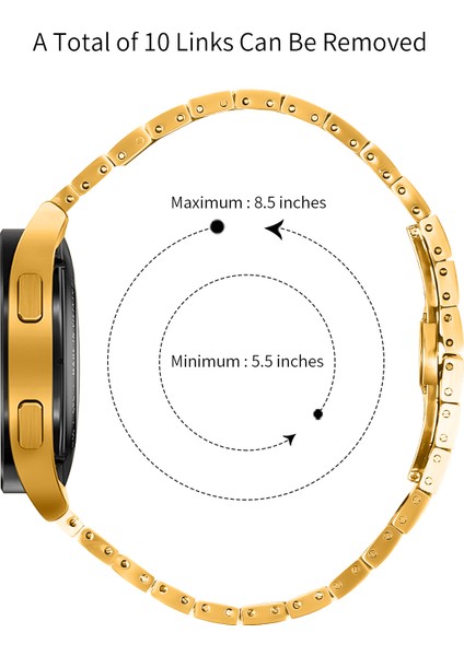 Motorola Moto 360 42MM (2. Nesil) Paslanmaz Çelik Saat Kayışı Yedek Bilek Bandı - Altın + Gümüş (Yurt Dışından) fırsatları