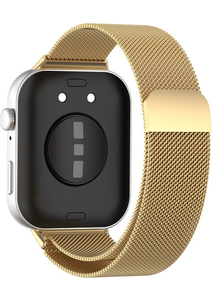 Huawei Watch Fit 3 Milanese Paslanmaz Çelik Saat Bandı Manyetik Bileklik - Altın (Yurt Dışından)