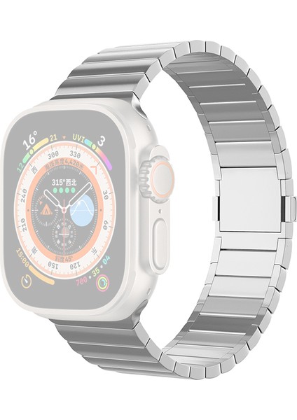 Apple Watch 10 46MM/ULTRA 2/ultra 49MM/9 8 7 45MM/SE (2023) Se (2022) Se 6 5 4 44MM/3 2 1 42MM Titanyum Alaşımlı Saat Kayışı Manyetik Toka - Gümüş (Yurt Dışından)