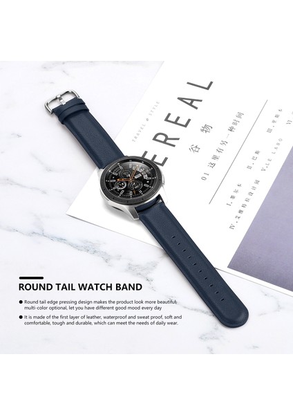 Samsung Galaxy Watch 42MM Için 20MM Hakiki Deri Akıllı Saat Yedek Kayışı - Koyu Mavi (Yurt Dışından) indirimleri