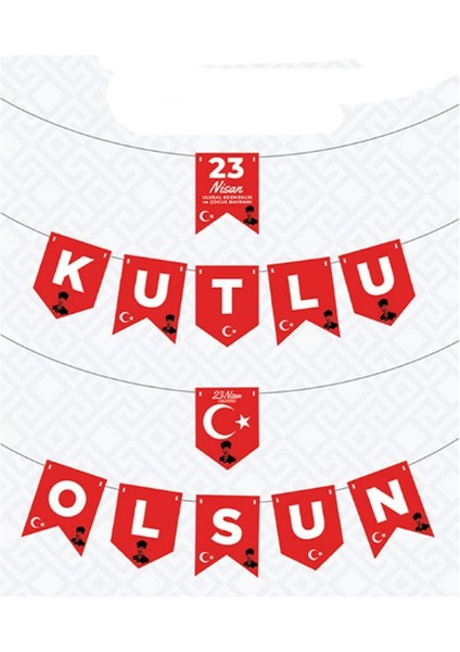 23 Nisan Kutlu Olsun Kağıt Banner Asma Süs 270 cmgösteri